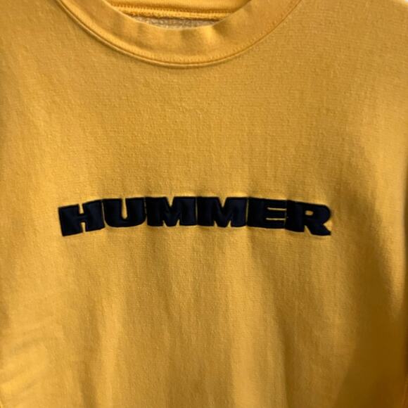 VTG Steve & Barrys Sweatshirt Mens XS Yellow Hummer Pullover Crew Neck Y2K - Picture 2 of 6